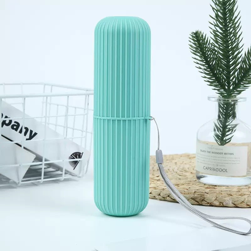 The Ribbed Travel Toothbrush & Paste Pod – Portable Oral Care Organizer