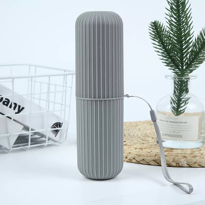 The Ribbed Travel Toothbrush & Paste Pod – Portable Oral Care Organizer