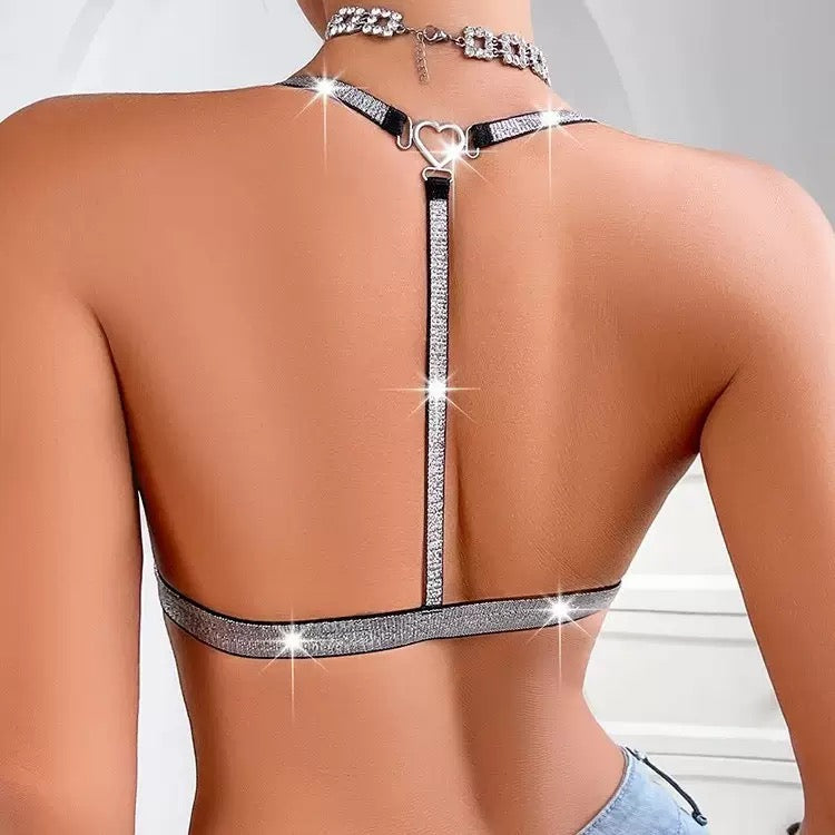 Crystal Strap Lace Bralette
