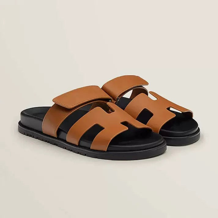 Minimalist White H-Strap Slides