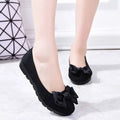 Celine Comfort Suede Ballet Flats – Slip-On Pumps with Grosgrain Bow