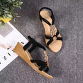 Beaded Boho Wedge Sandals