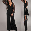 Midnight Mesh Sleeve Jumpsuit