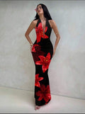 Crimson Lily Halter Maxi Dress
