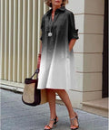 Monochrome Ombré Shirt Dress